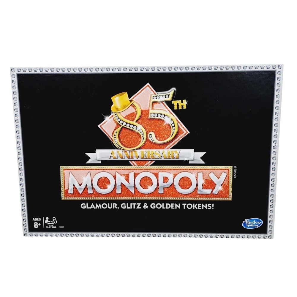 Hasbro Monopoly 85th Anniversary Edition Spanish Board Game 8 Golden Tokens NEW